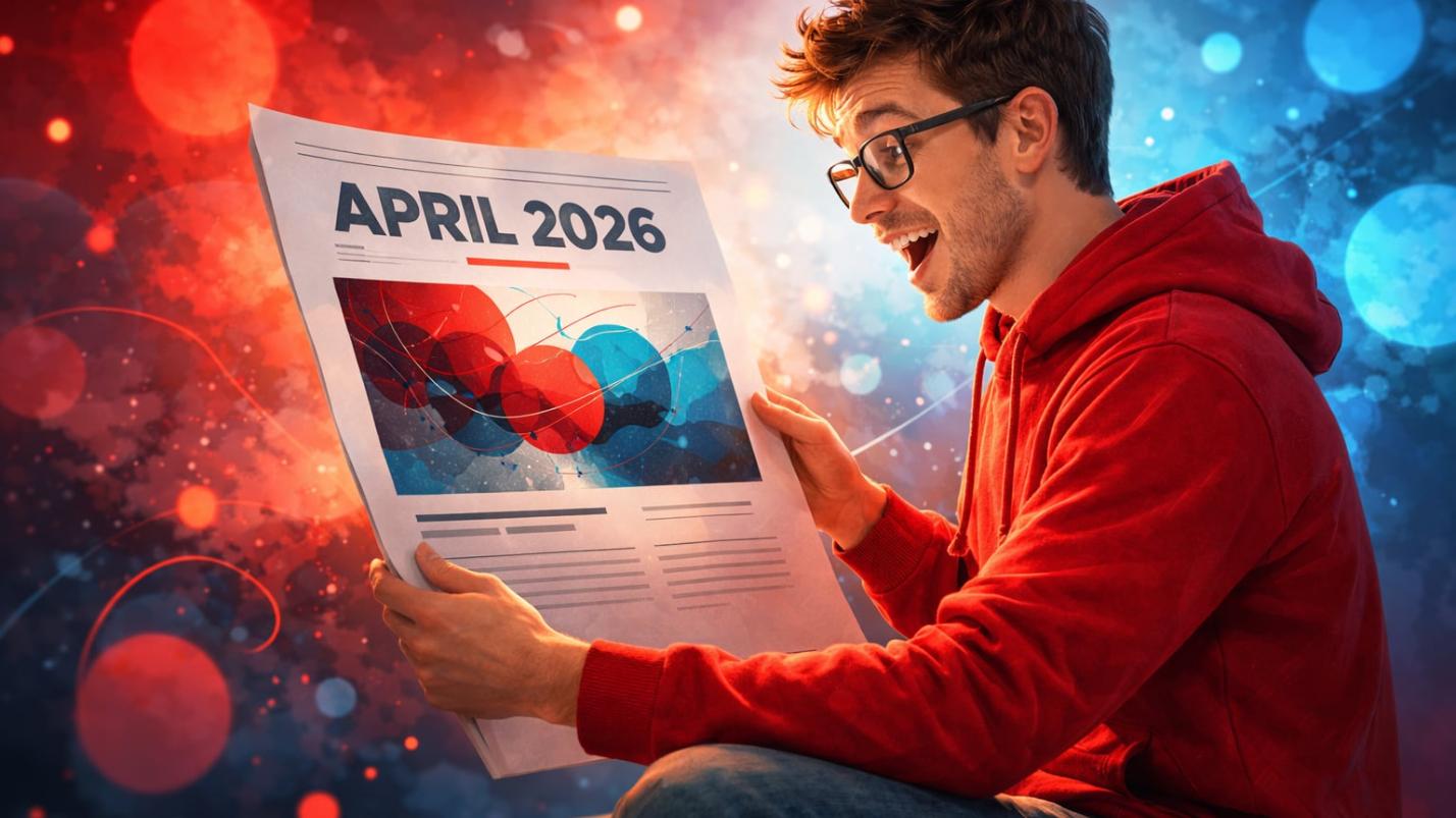 Man with page showing an article with prominent date