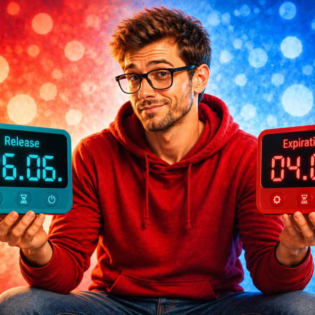 Man with release and expiration date timers