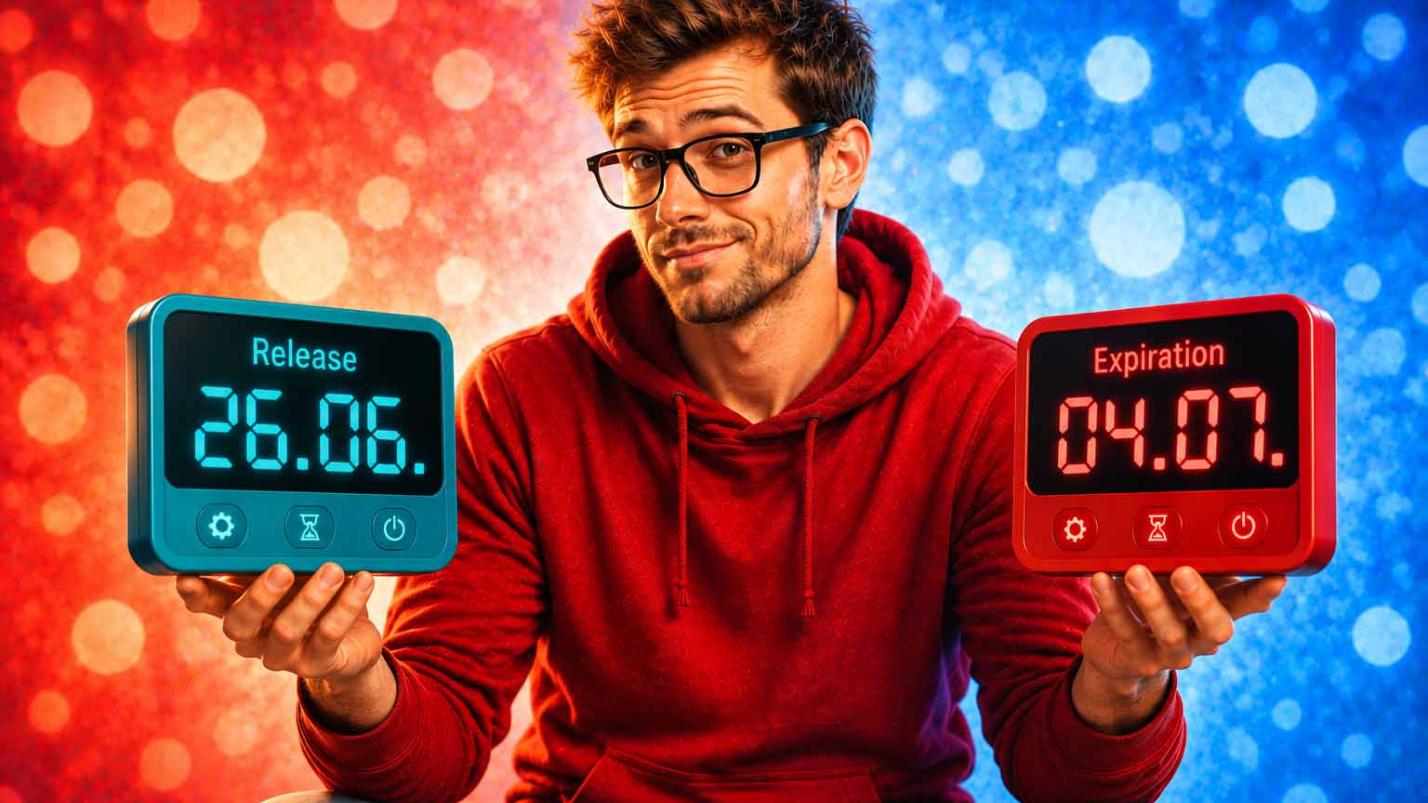 Man with release and expiration date timers